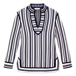 Tory Burch Striped Gina Tunic Top Size XS